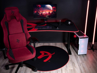 Alfombra Zona Floor Pad Arozzi Redonda - Black/ Red