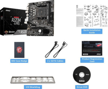 Placa Madre Msi A520m-a Pro Am4 Amd Sata 6gb/s Micro Atx